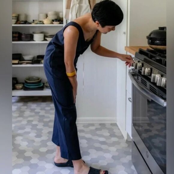 MERNA MAITA Sustainable Thick Casual Jumpsuit Pockets in Black $215 - Picture 1 of 14